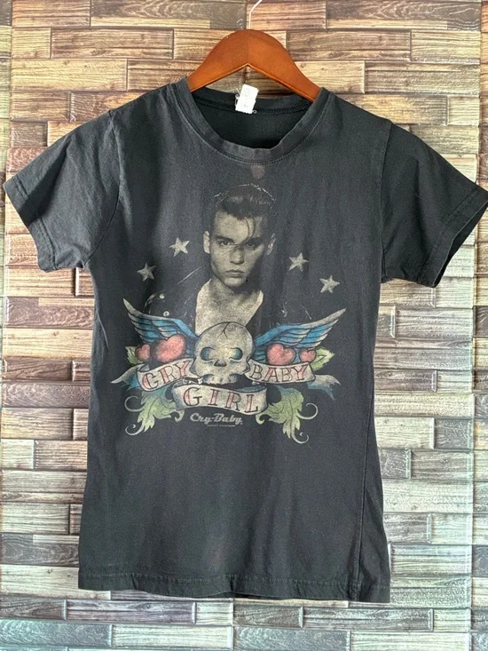 Vintage 90’s Cry Baby Johnny Depp Women’s Small Tee - Picture 1 of 9